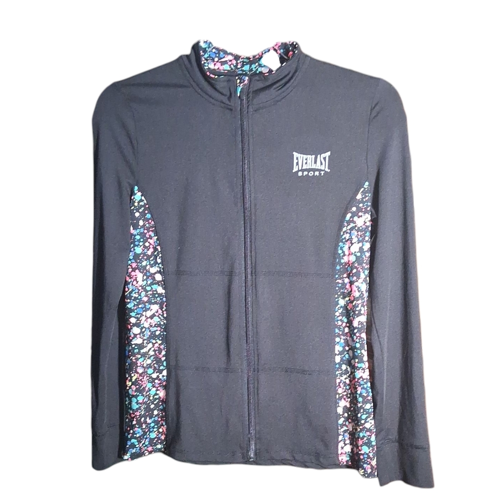 Everlast Lightweight Full Zip Running Fitness Track Black  Jacket Sz XL/EG 14/16